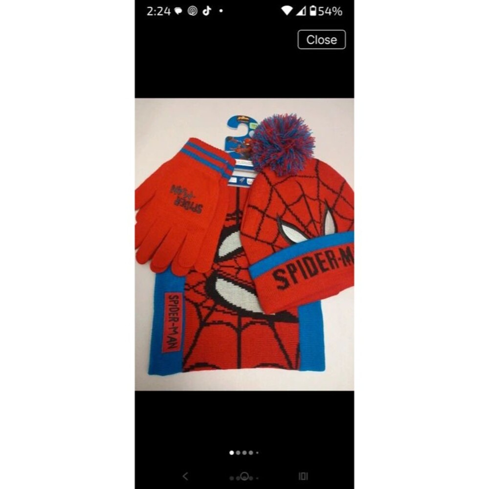 Spiderman Boys Beanie Hat Gloves and Scarf